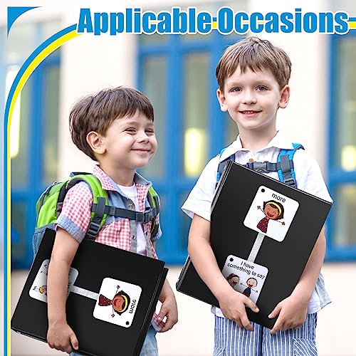 246 Pcs Communication Book Small Tools for Visual Schedule Picture Cards Include 3 Ring Binder Dividers 100 Adhesive Labels 5 Card Dividers for Kids ADHD
