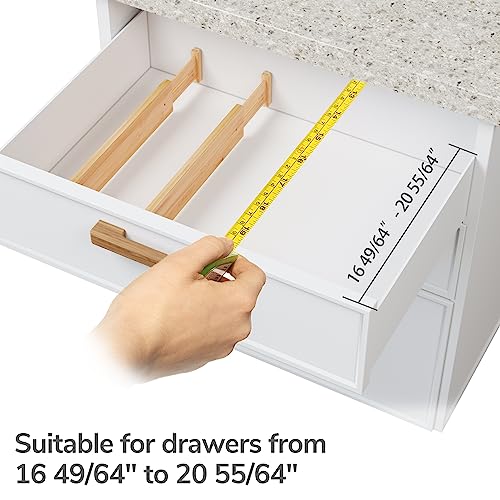 Bamboo Expandable Drawer Dividers (4 Count)