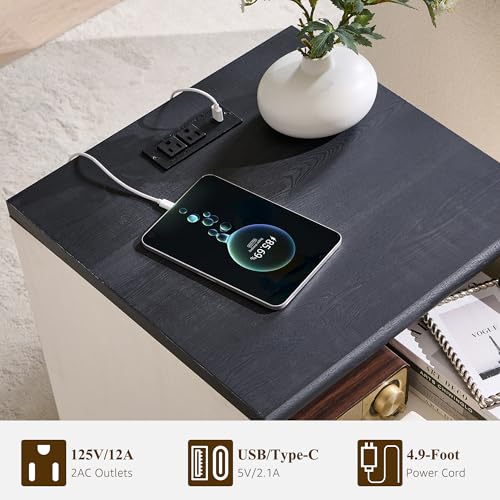 Modern 18" Nightstand with Arched Panel