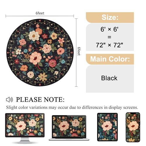 6ft Round Rug (36 Sq Ft)