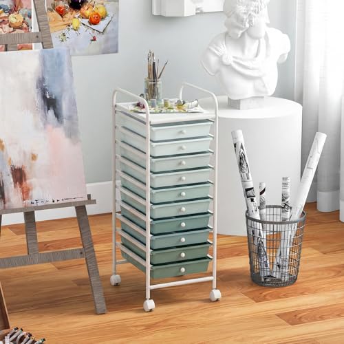 10 Drawer Rolling Storage Cart w