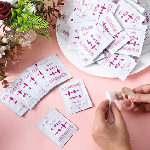 200 Count Hearing Aid Wipes Cleaning Towelettes Individually Wrapped Phone Cleaning Wipes Laptop Cleaner Wipes for Earwax Sweat Removal from Earbuds Earmold Earplugs in Ear Monitors