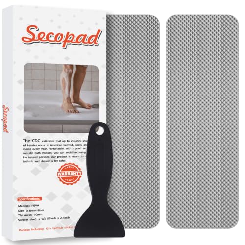 12PCS Strip Non Slip Bathtub Stickers with Scraper (12 Count)