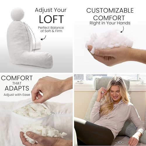 XXL Reading Pillow for Bed Backrest with Arms