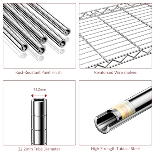 6 Tier Heavy Duty Metal Wire Shelving Unit