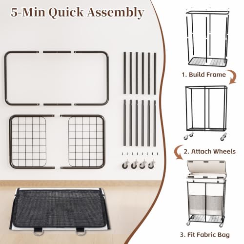 Laundry Hamper with Wheels and Lid