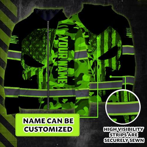 Hi Vis Reflective Zip Up Hoodie