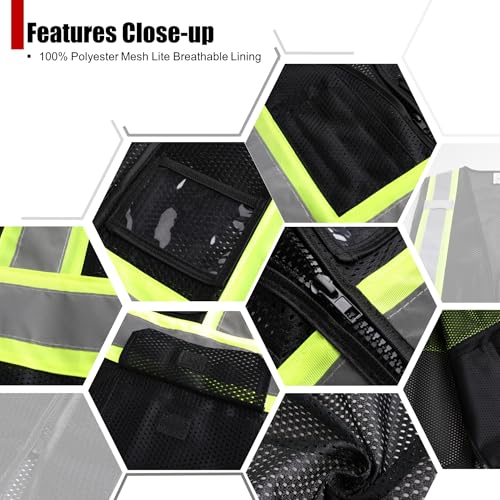 Reflective Safety Vest for Men Women with Pockets