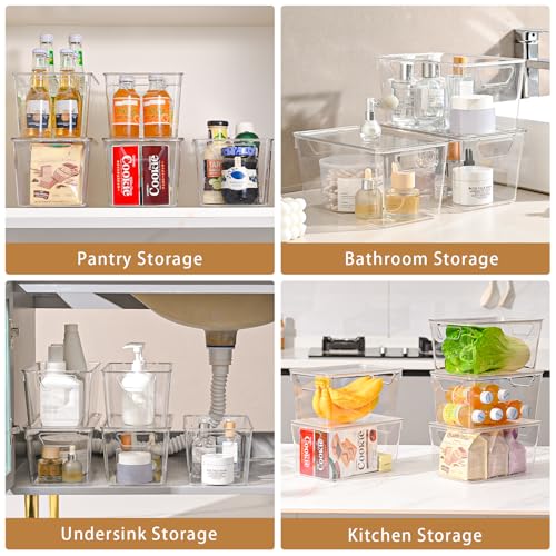 12 Pack Clear Storage Bins with Lids (12 Count)