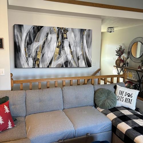 Black and Gold Abstract Wall Art
