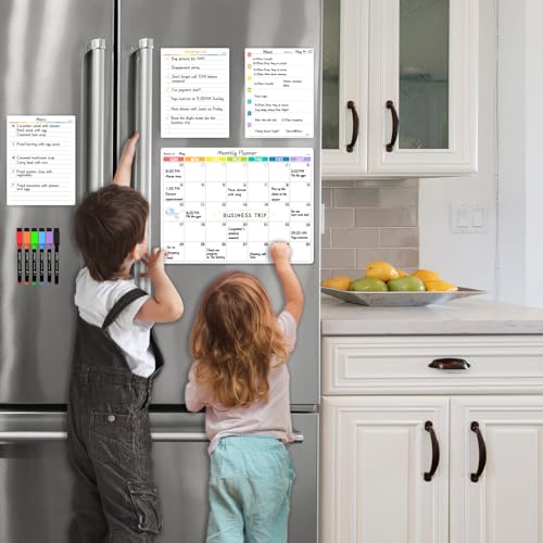 Magnetic Monthly Calendar Whiteboard Set for Refrigerator