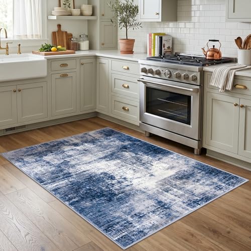 Abstract Area Rug 4x5 Ft Washable Rugs for Entryway Indoor (20 Sq Ft)