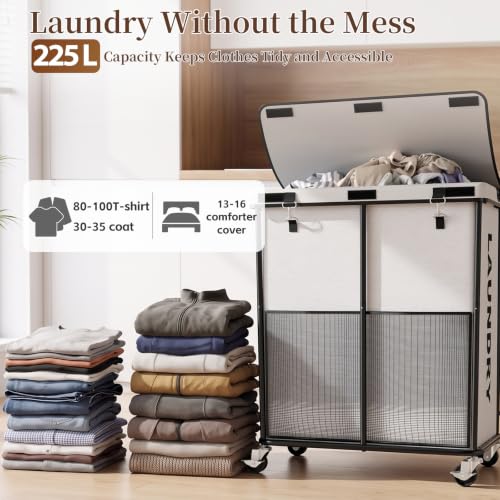 Laundry Hamper with Wheels and Lid