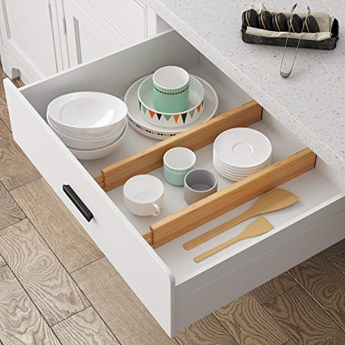 Bamboo Expandable Drawer Dividers (4 Count)