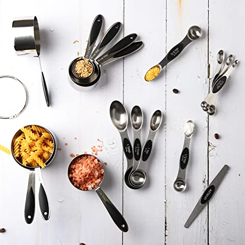 Measuring Cups and Spoons Set of 17 Double Sided Magnetic Measuring Spoons