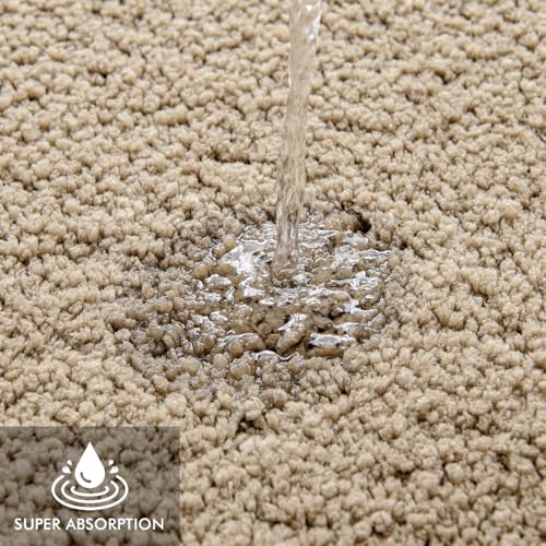 Tan Bathroom Runner Rugs Soft Microfiber Bath Mat 24x60 Inch