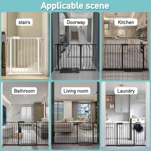 4.72" Extra Wide Baby Gate Pressure Mounted 30" Tall White