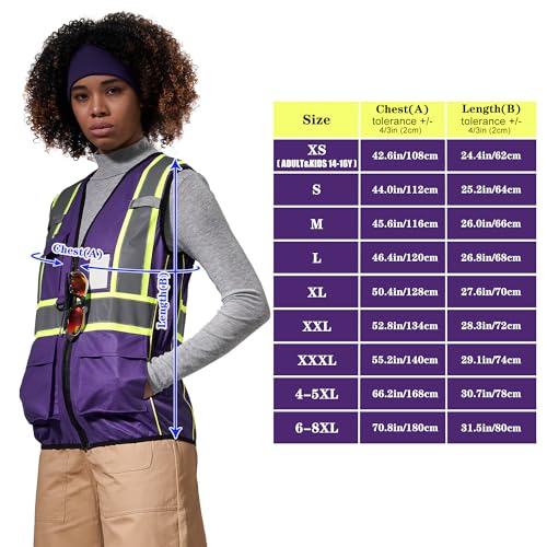 Purple high visibility vest