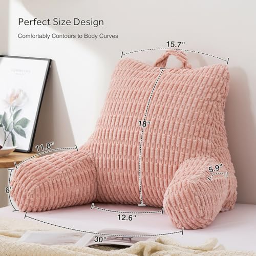 Adults Kids Teens Corduroy Backrest Reading Pillow with Arms
