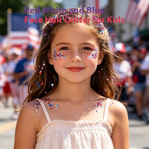 1.23 oz Red White and Blue Glitter Stick for Face Hair Body