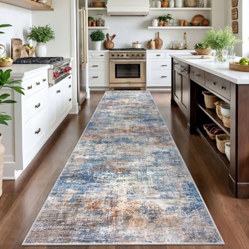 Abstract Runner Rug 3x14 Ft Long Washable Runners for Hallways (42 Sq Ft)
