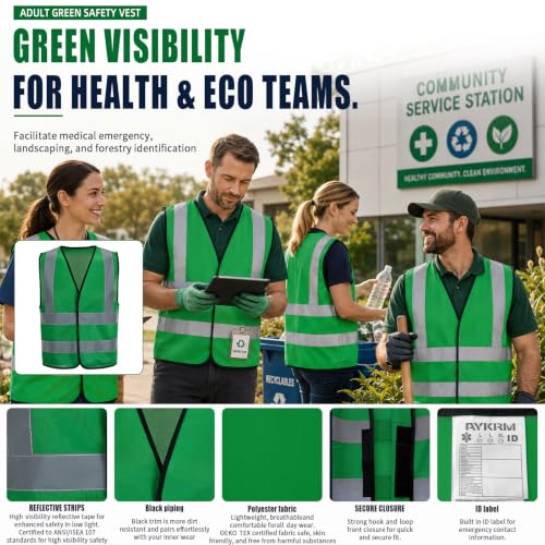 Custom Text 4XL 5XL Green Hi Vis Safety Vest
