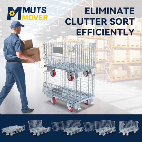 50 Gallon Folding Wire Laundry Cart with Wheels
