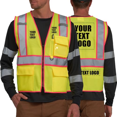Pink High Visibility Vest Custom Logo