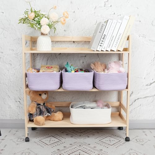Small Woven Storage Baskets for Shelves (3 Count)