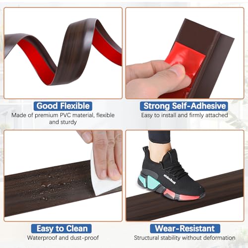 Vinyl Floor Transition Strip Self Adhesive Door Threshold Strip (6.6 Foot)