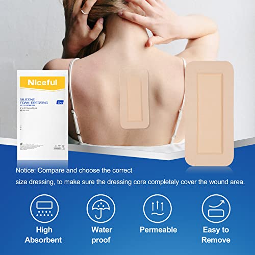 Silicone Foam Dressing 4"x8" (10 Count)