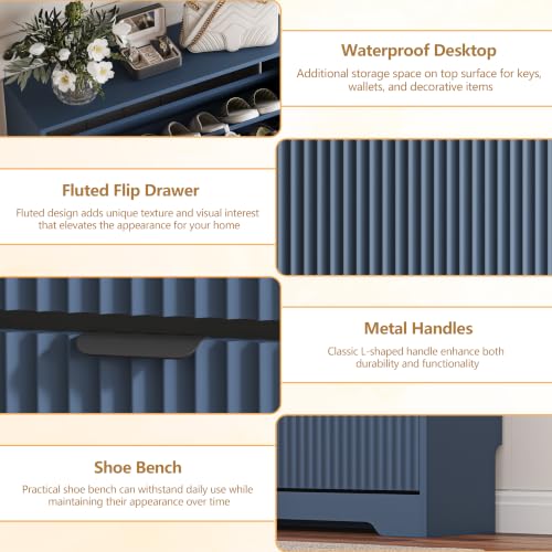 Shoe Cabinet Storage for Entryway with 4 Flip Drawer
