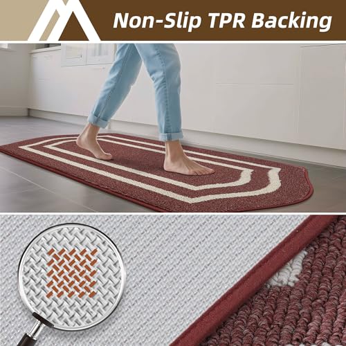 Long Kitchen Floor Mats and Rugs 2PCS Non Slip Washable