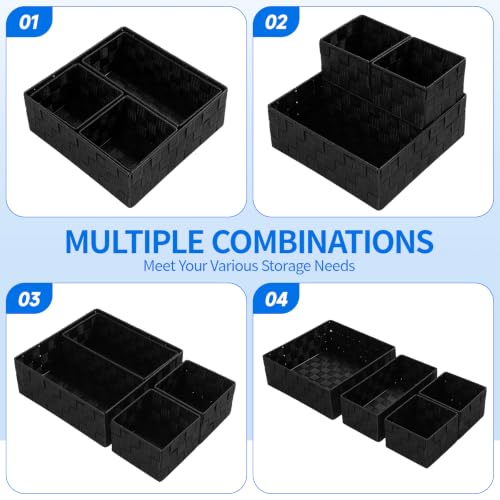 Woven Storage Basket Small Baskets for Organizing (4 Count)