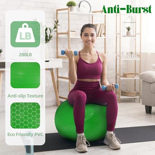 Anti Burst Slip Resistant Exercise Ball with Quick Pump