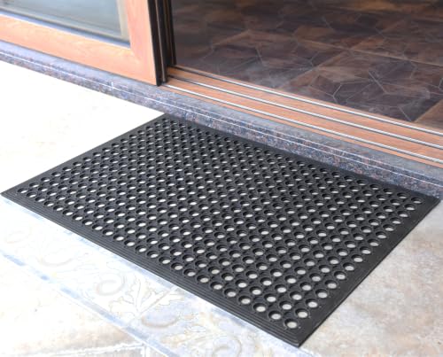 4 Pack 36"x24" inch Entrance Rubber Drainage Floor Mats (4 Count)