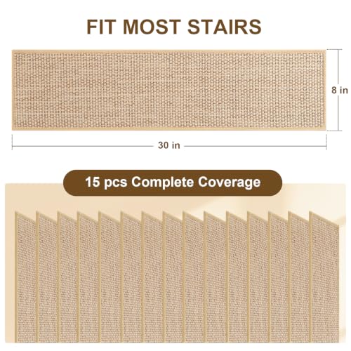 Linen Stair Treads for Wooden Steps Indoor