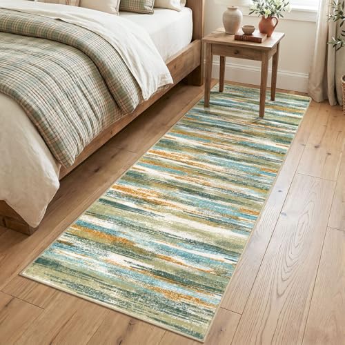 Abstract Washable Runners for Hallway 2x7 Runner Rug Non Slip Indoor (14 Sq Ft)