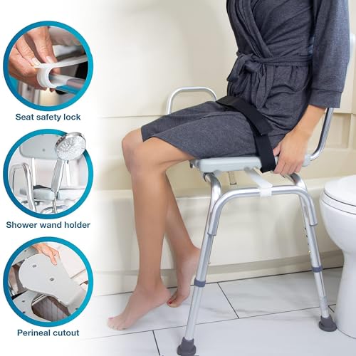 Tub Transfer Bench and Shower Chair with Non Slip Aluminum Body