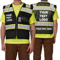 Company Logo Small Black Contractor Vest ID Pocket