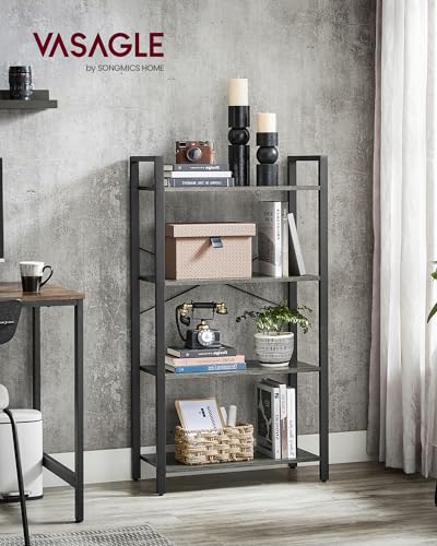 4 Tier Bookshelf with Steel Frame