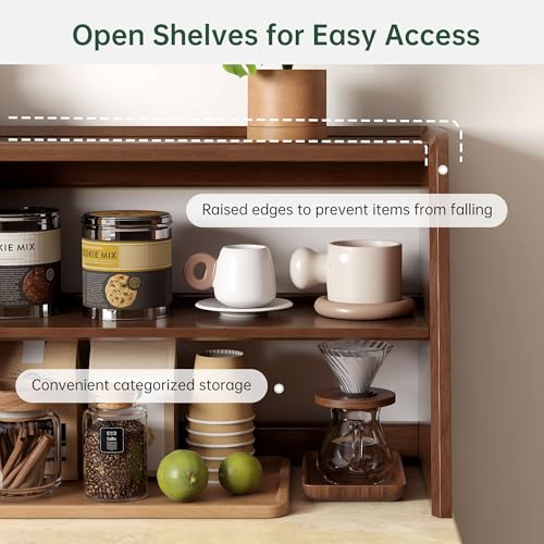 100% Solid Rubberwood Kitchen Counter Hutch Shelf