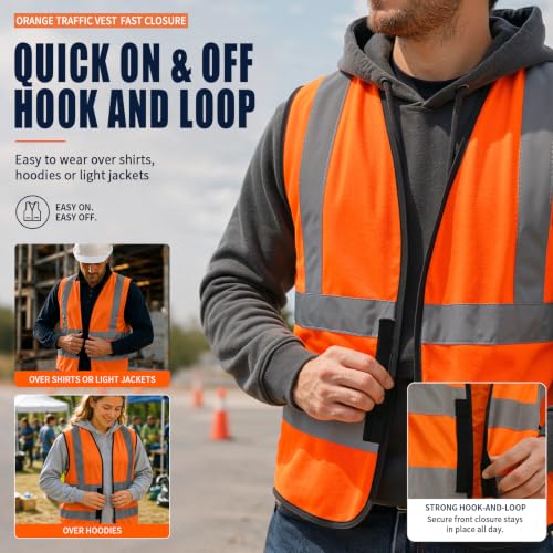 10 14 Year Orange Kids reflective vest