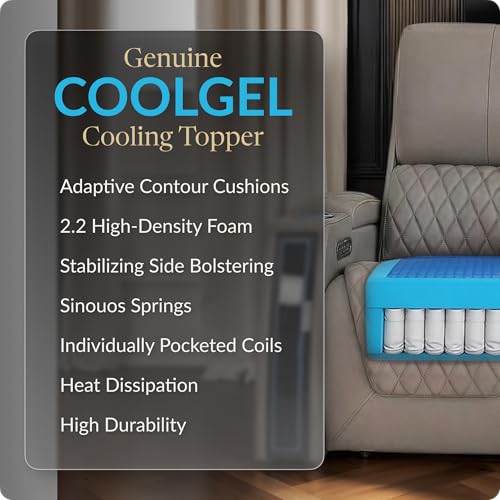 Apex Home Theater Seating Gray Row of 4 Middle Loveseat