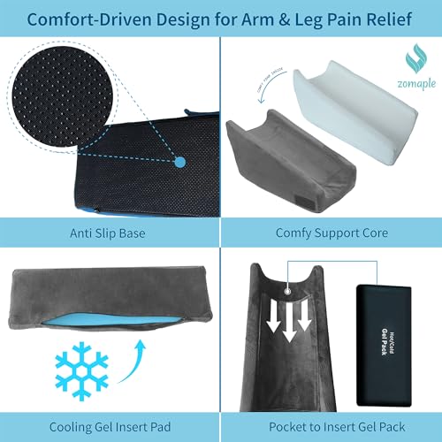3pc Arm Elevation Pillow with Gel Pack for Wrist & Elbow Recovery
