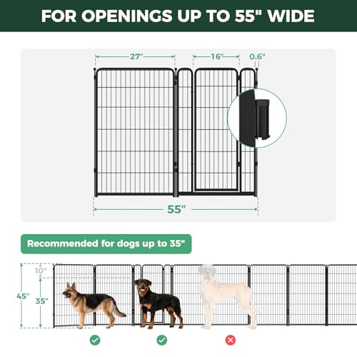 Dog Gate Extra Wide Adjustable for Openings Up to 55"