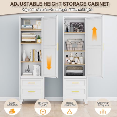 67" Tall Narrow Metal Storage Cabinet