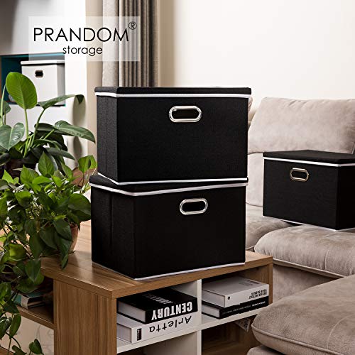 Extra Large Collapsible Storage Bins with Lids [3 (3 Count)