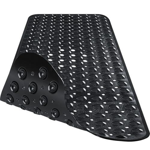 Extra Long Bathtub Mat Non Slip Bath Mat Black 40"x16" Full Size