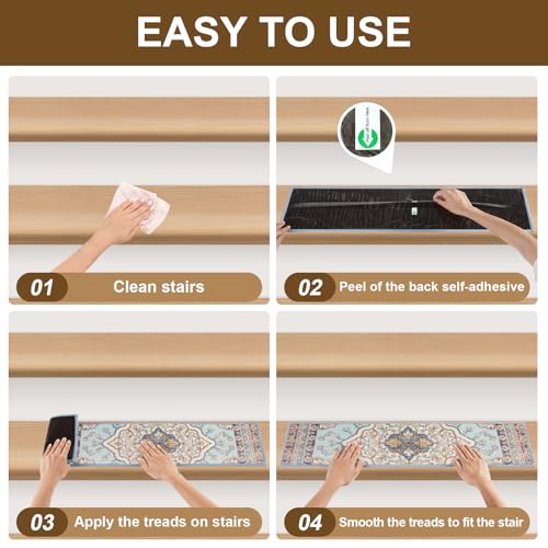 Non Slip Stair Treads for Wooden Steps Indoor (25 Sq Ft)